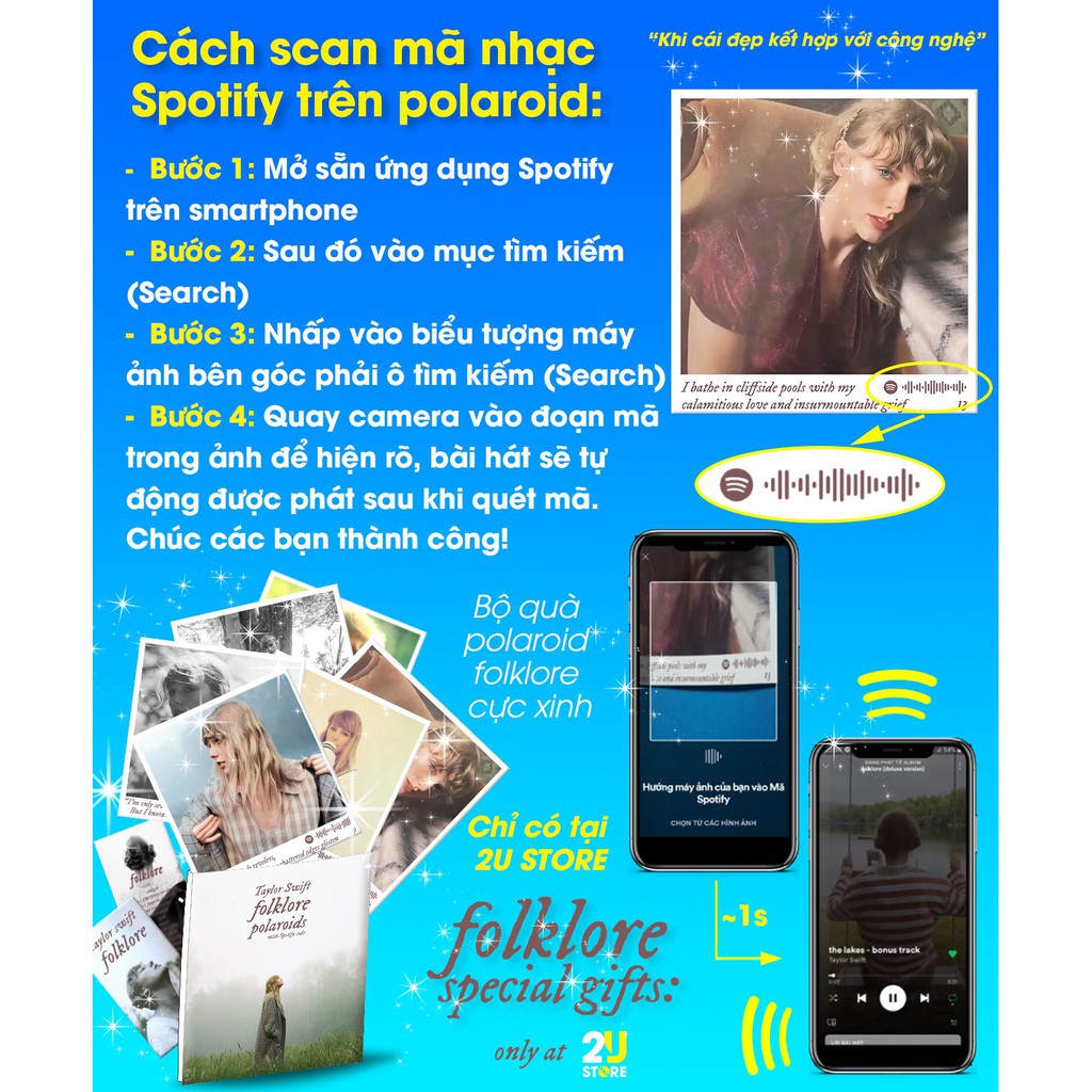 BST ảnh Polaroid quét mã Taylor Swift