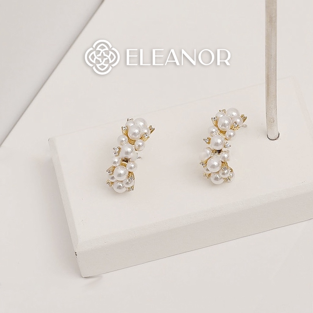 Bông tai nữ chuôi bạc 925 Eleanor Accessories đính đá ngọc trai nhân tạo phụ kiện trang sức 5721