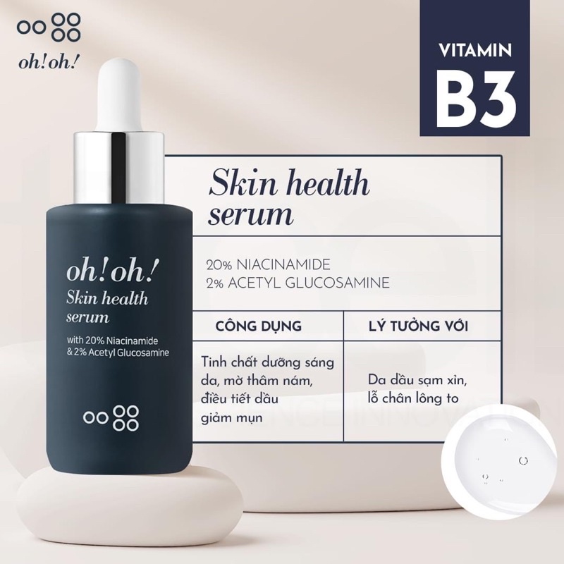 Serum Oh! Oh! Niacinamide 20% Dưỡng Sáng Da, Mờ Thâm, Se Khít Lỗ Chân Lông 10ml 30ml