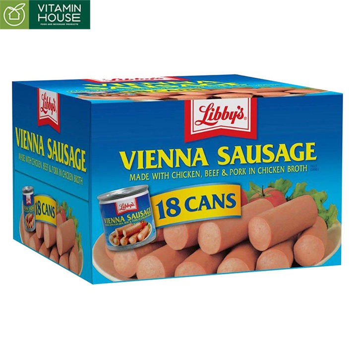 Thùng Xúc Xích Mỹ Libbys Vienna Sausage 130g*18 [Vitamin House]