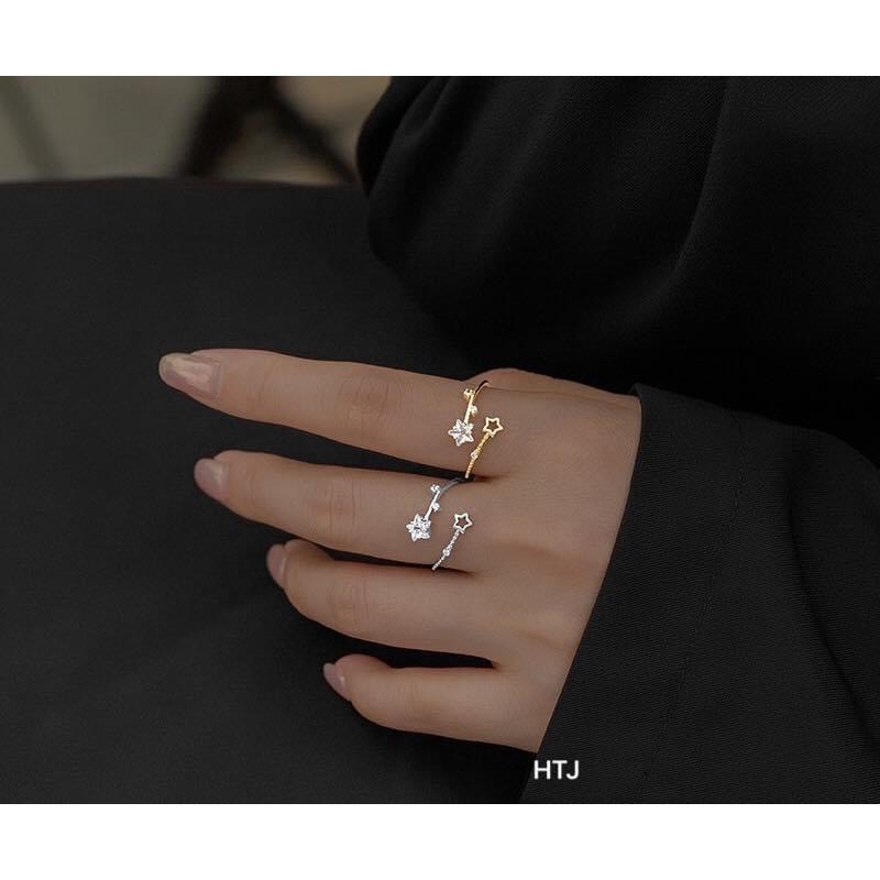 Nhẫn nữ bạc thật hình ngôi sao đính đá xinh xắn - Kho sỉ bạc Nhất Linh