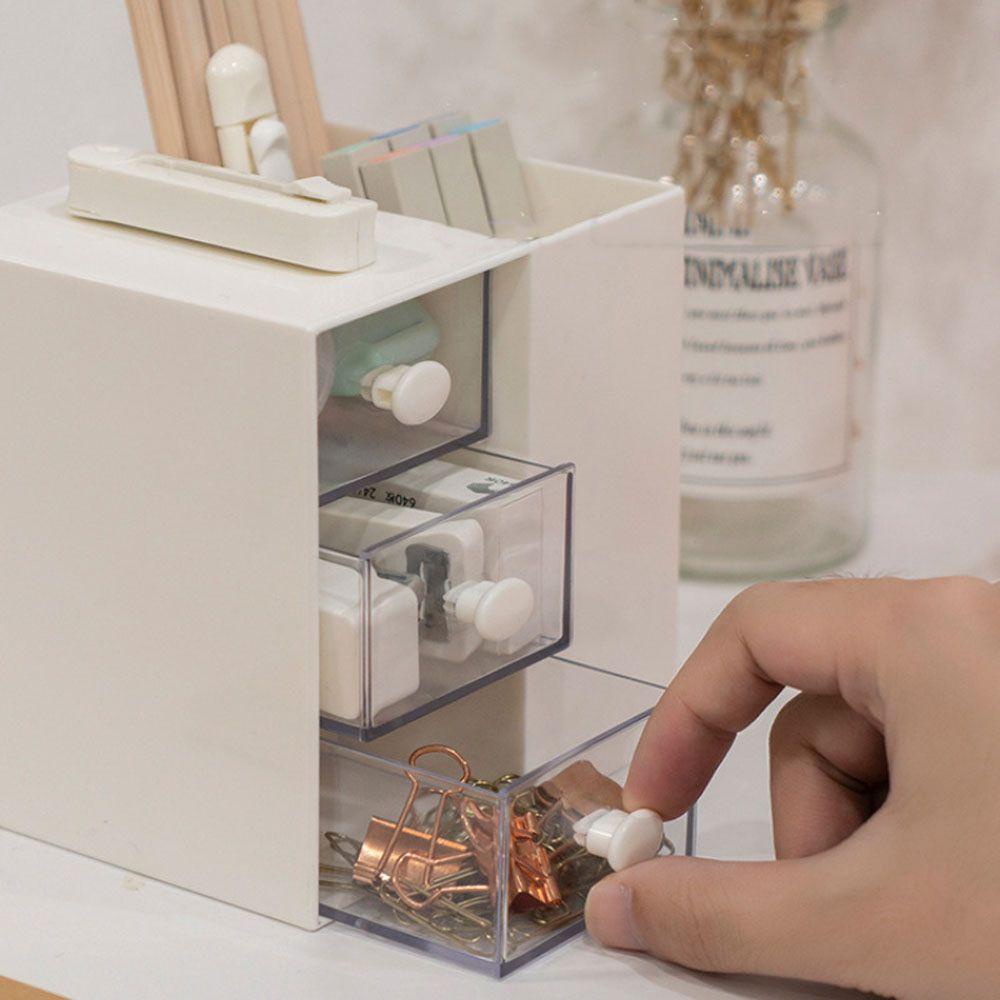 Hộp Đựng Bút Để Bàn Có Ngăn Kéo Màu Đen Dùng Trang Trí Nhà Cửa