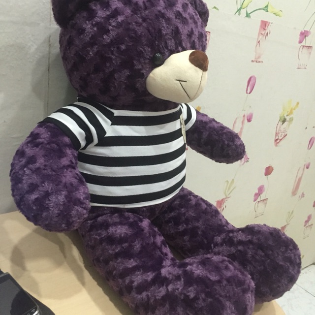 Gấu teddy khổ 1m màu tím than