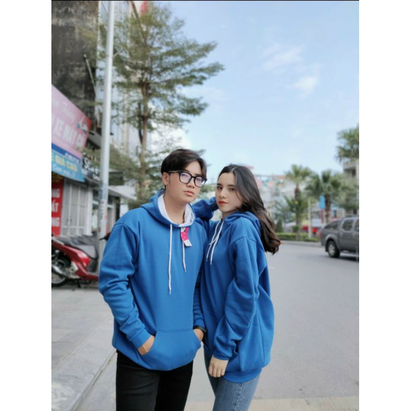 [4 màu] Áo nỉ Hoodie, sweater trơn form suông rộng có mũ unisex cho nam nữ, chất nỉ bông