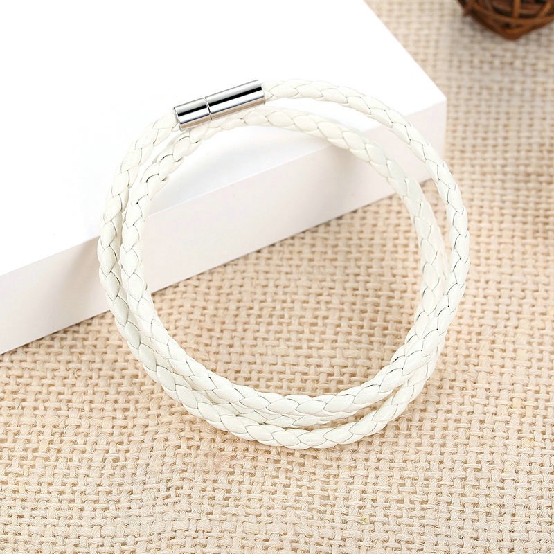 Vòng tay BAMOER PI0063 thiết kế dây da với khóa từ tính có thể điều chỉnh năng động cho nam nữ