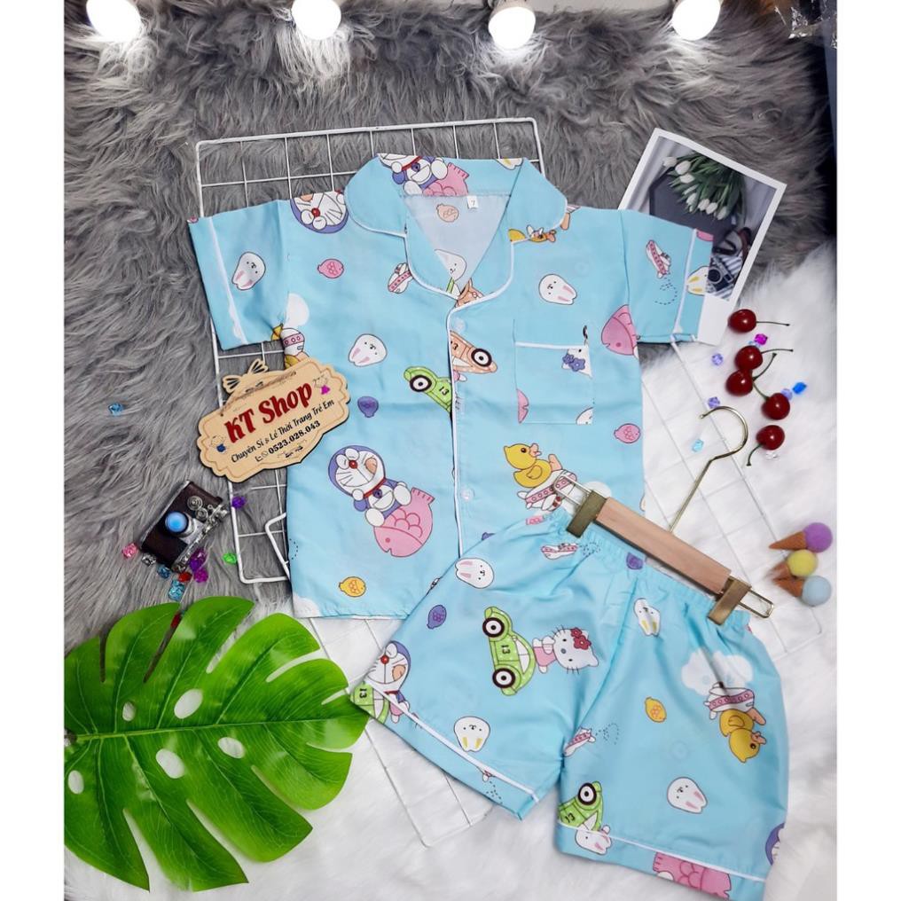 (15-32kg)💖100% vải KATE THÁI XỊN, KHÔNG PHA COTTON 💖Bộ Pijama cộc tay trẻ em 💖may viền tỉ mỉ cho bé trai, bé gái *