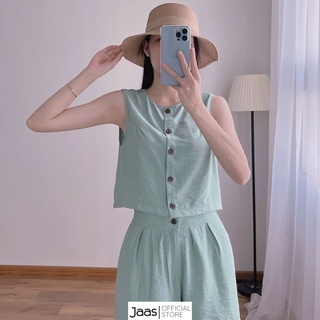 JAAS Set bộ nữ áo sát nách quần short lưng thun chất lụa cao cấp