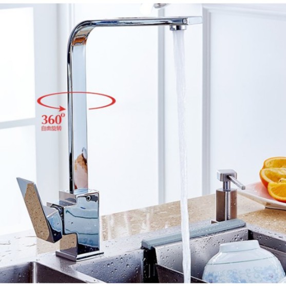 Vòi Rửa Chén Bát Nóng Lạnh - Vuông Tinh Tế - inox 304 100% dày bảo hành 2 năm
