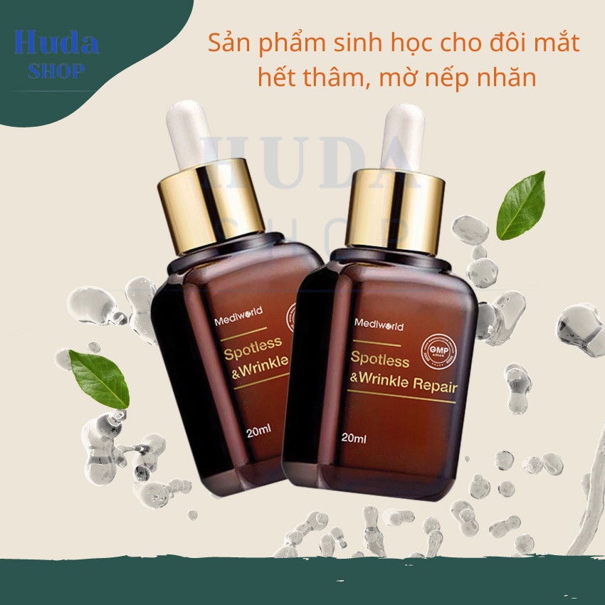 Serum mắt Mediworld SPOTLESS &amp; WRINKLE REPAIR giúp mờ thâm, giảm nếp nhăn, giảm bọng mắt -Huda shop