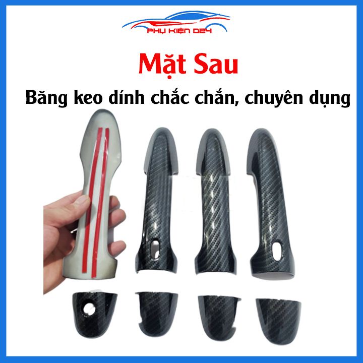 Ốp tay hõm Innova 2017-2018-2019-2020-2021-2022-2023 vân carbon, mạ crom chống trầy bảo vệ cửa xe ô tô