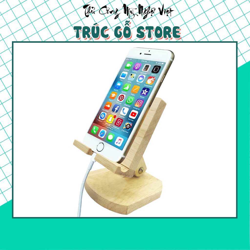 Kệ để điện thoại bằng gỗ dễ dàng gấp gọn bỏ túi tiện lợi - Trúc Gỗ Store