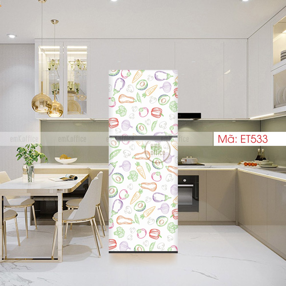 Decal dán tủ lạnh, miếng dán tủ lạnh mẫu cute - CB2