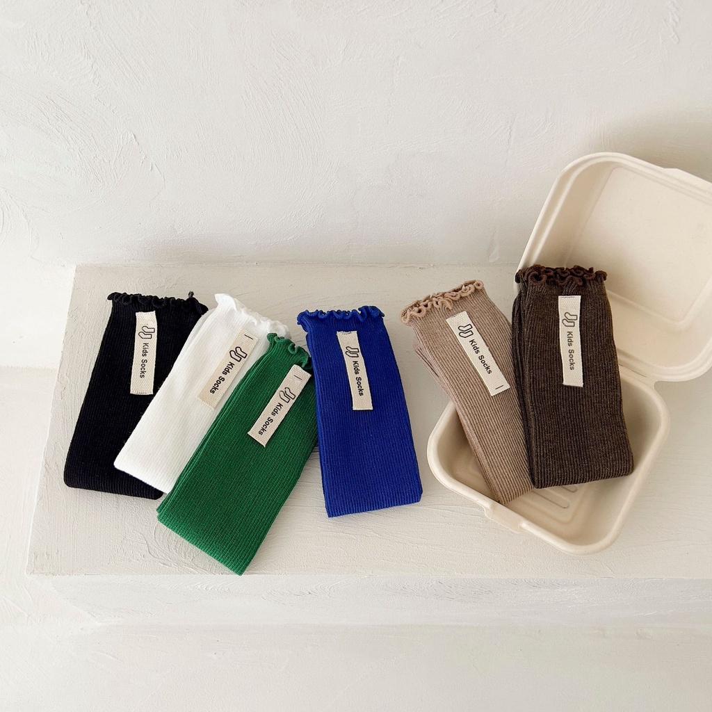Vớ Dài Trung Bình Màu Sắc Đơn Giản Thoải Mái Dễ Phối Đồ Phong Cách Hàn Quốc Cho Bé Gái
