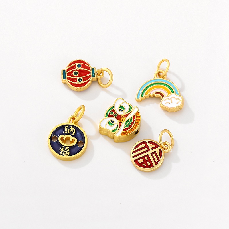 Phụ Kiện Hạt Làm Trang Sức Hình Sư Tử Mạ Vàng