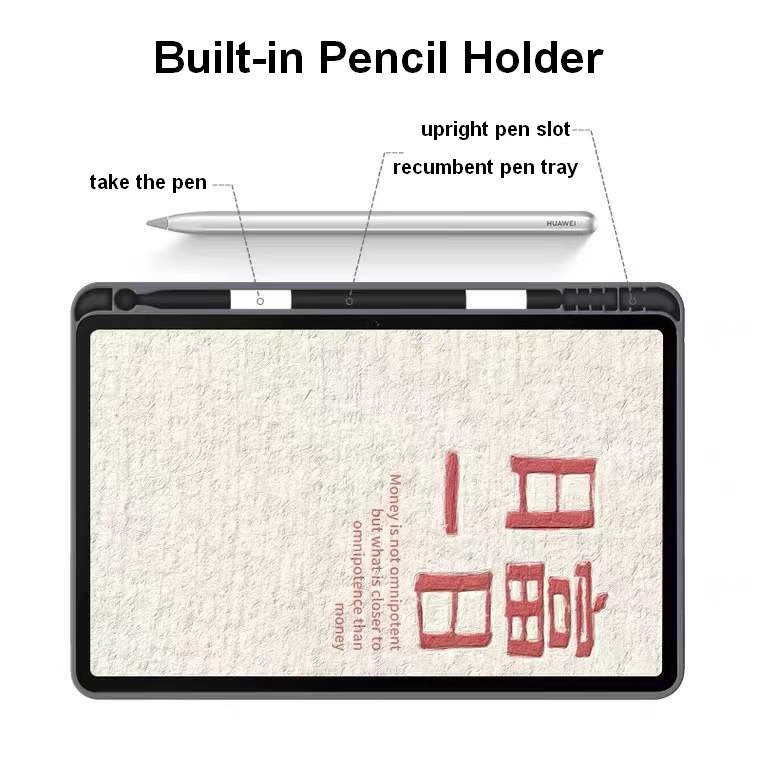 Ốp Máy Tính Bảng Da Mềm Chống Rơi Hình Gấu Màu Cam Có Ngăn Đựng Bút Chì Cho Huawei V6 Matepad 11 Pro 10.8 '' Matepad 10 4