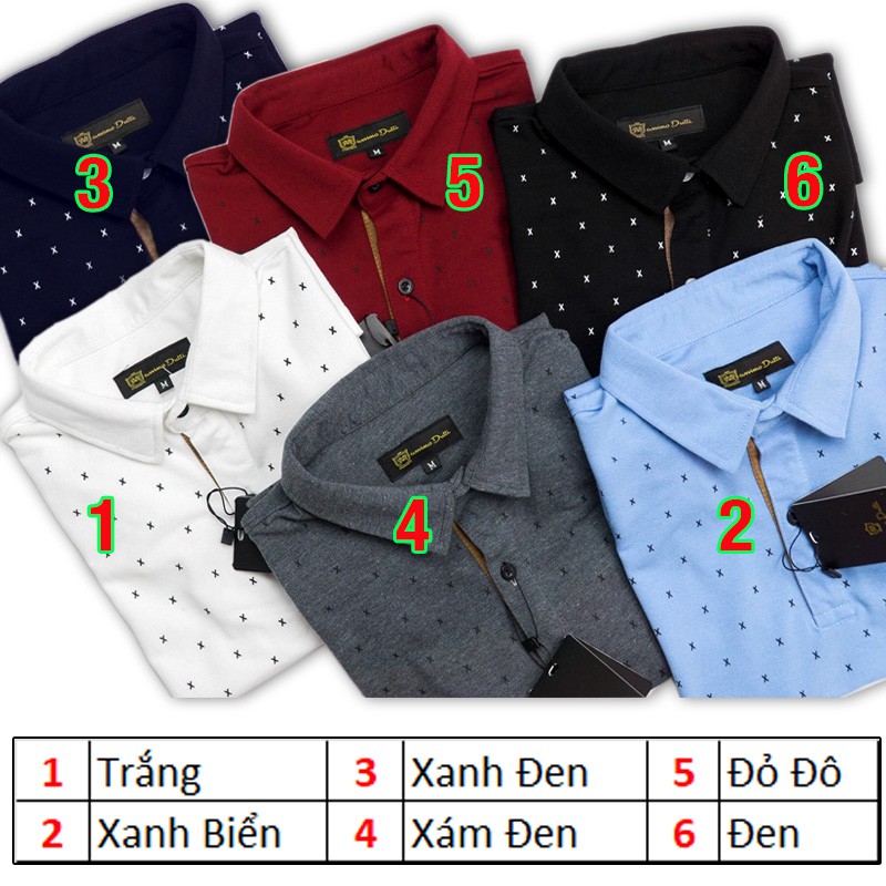 Áo thun nam cổ bẻ họa tiết Pigofashion GU02 (xanh đen) | BigBuy360 - bigbuy360.vn