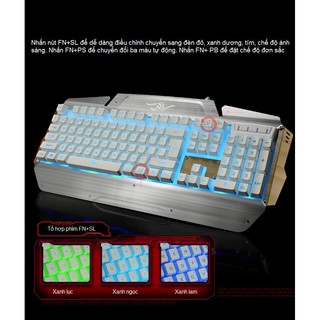 [Mã 77ELSALE giảm 7% đơn 300K] Bộ Bàn Phím Giả Cơ Và Chuột Gaming 2700 Đổi Màu