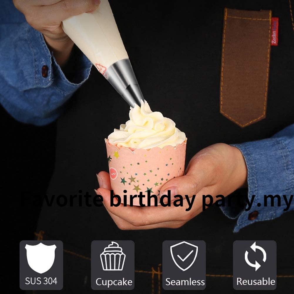 Set 5 Đuôi Bắt Bông Kem Trang Trí Bánh Bằng Thép Không Gỉ