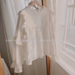 Áo đũi viền bèo vnxk