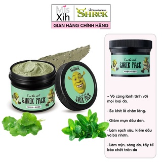 Mặt nạ tươi đất sét Shrek Pack chiết xuất bạc hà rau má hút dầu nhờn mụn đầu đen 110g - Miss Xinh