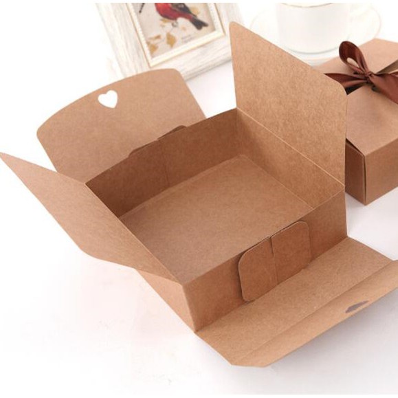 Hộp Giấy Kraft Đựng Bánh Kẹo Làm Thủ Công Có Nhiều Kích Thước Trang Trí Đa Ứng Dụng