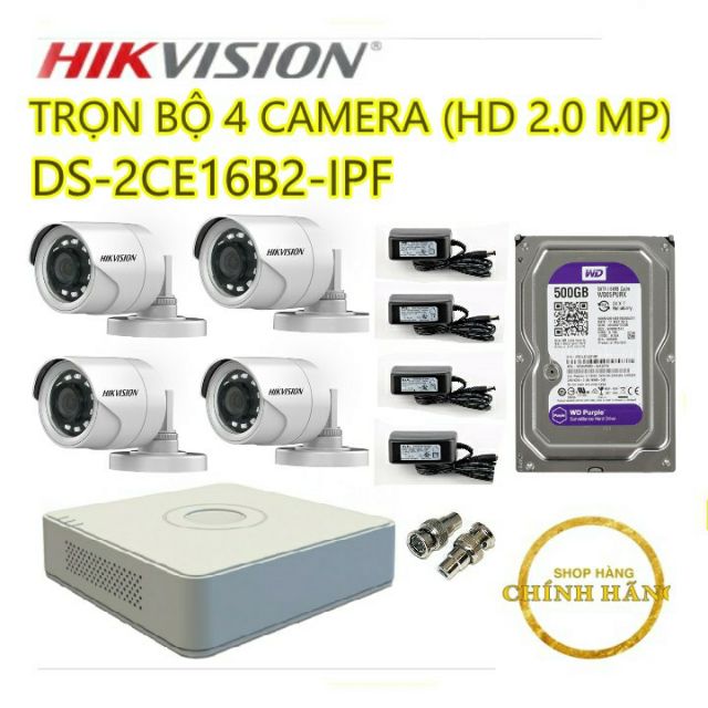 Trọn bộ CAMERA HIKVISION 4 cam