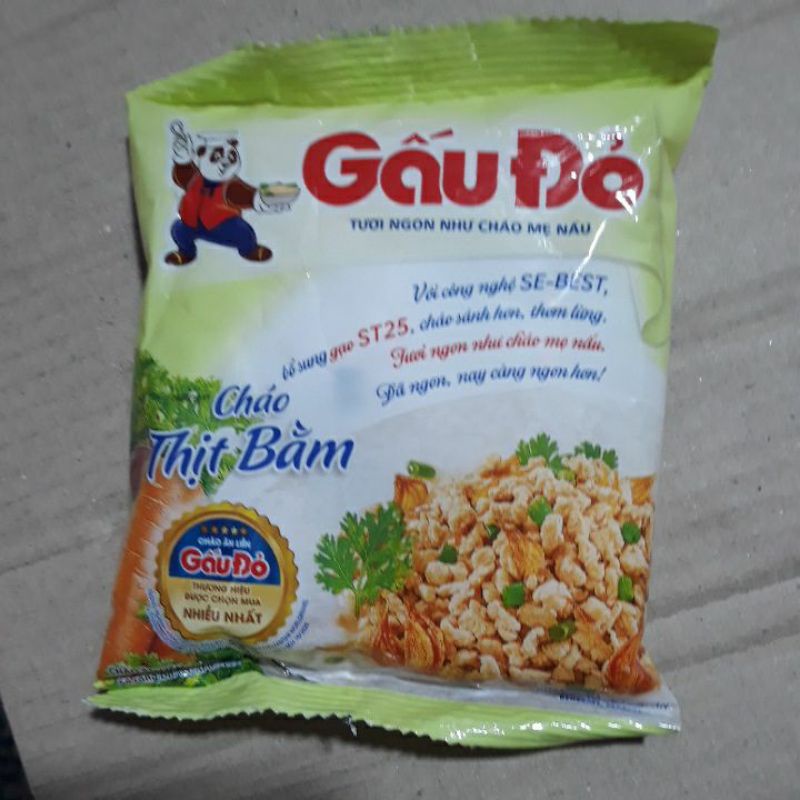 Compo 10 gói cháo gấu đỏ thịt bầm.