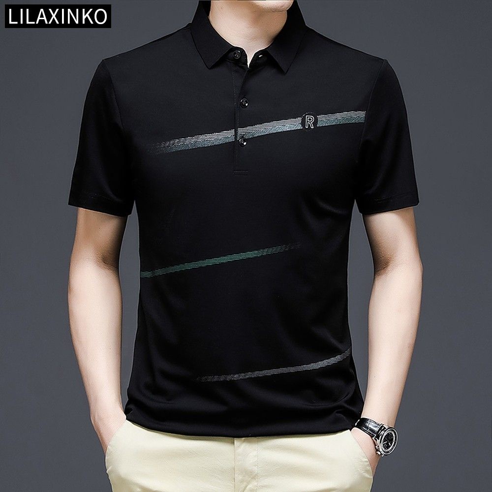 Áo Thun Polo Tay Ngắn Họa Tiết Sọc Ngang 4 Màu Sắc Thời Trang Cho Nam