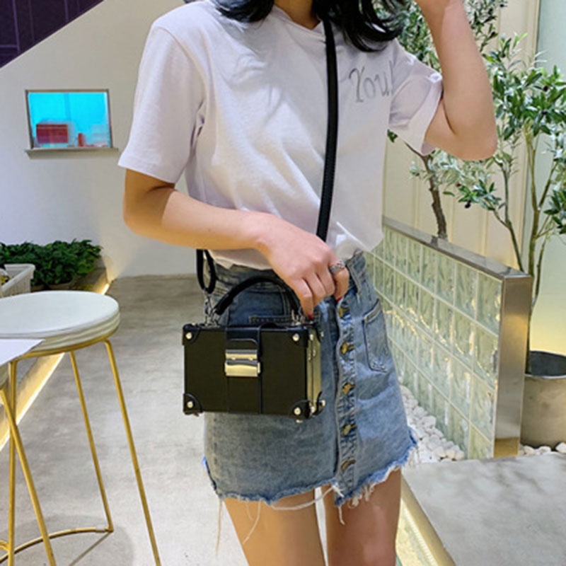 Túi đeo vai IELGY dáng vuông cỡ nhỏ thiết kế đơn giản thời trang cho nữ