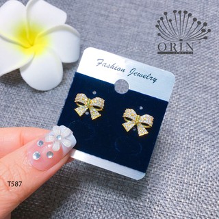 Bông tai nơ tiny đính đá thiết kế cao cấp Orin T587