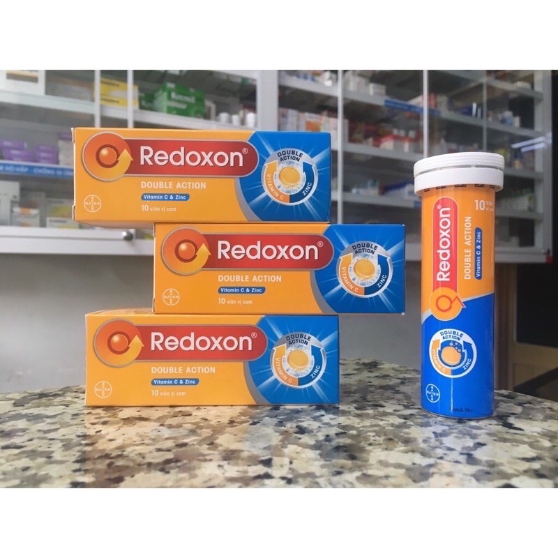 Viên sủi bổ sung Vitamin C và Kẽm Redoxon Double Action 10 viên