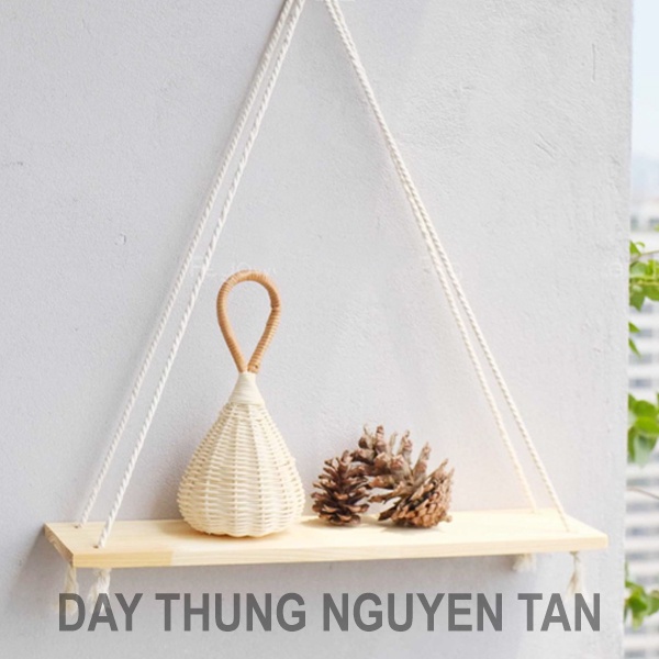 Kệ Treo Tường Dây Thừng Phong Cách Vintage Nhiều Size, Nhiều Tầng thoải mái lựa chọn
