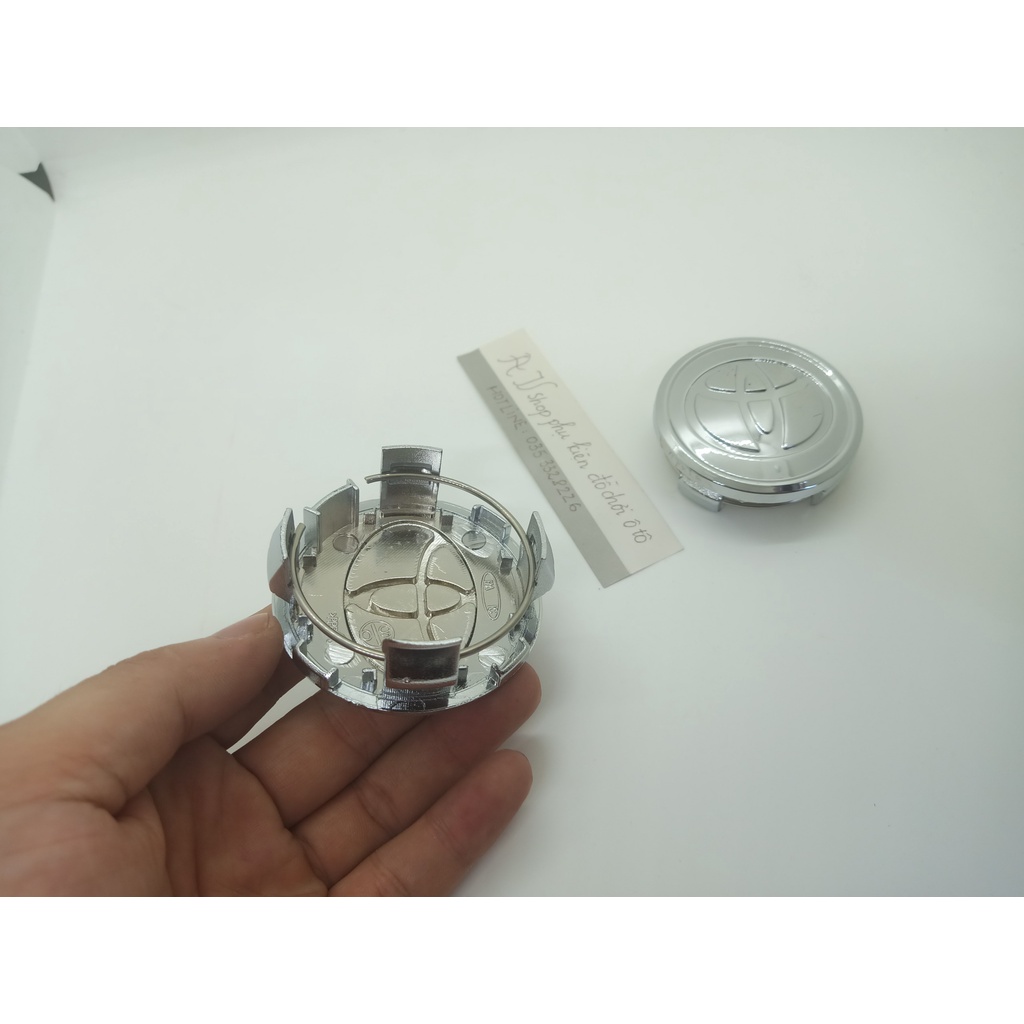 Logo chụp mâm, vành bánh xe ô tô Toyota Đường kính 62mm và 58mm