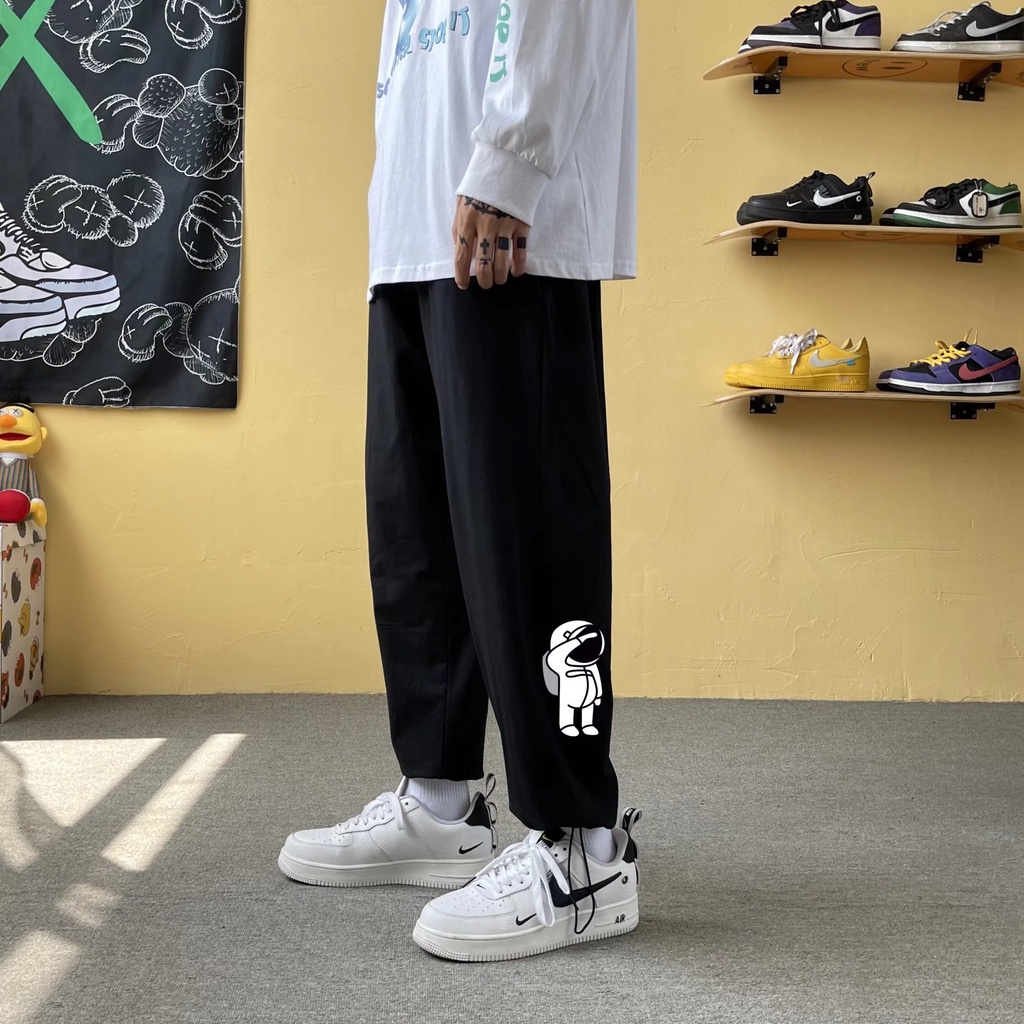 Quần dài lụa lạnh mỏng kiểu dáng xếp nếp phong cách Hàn Quốc thời trang dành cho nam M-5XL phi hành gia Nasa