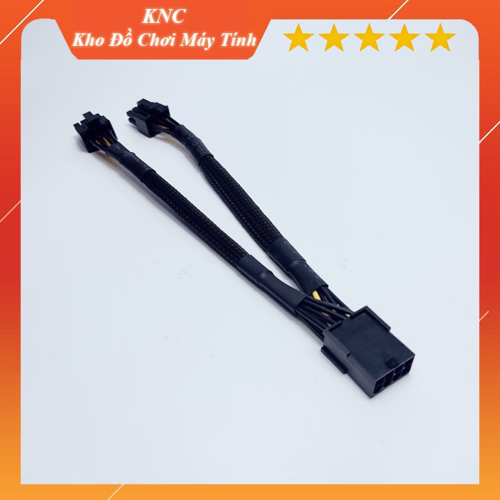 Dây Chia Nguồn 8pin VGA Ra 2 Đầu Cắm 8pin Loại 6pin+2 Dây Có Bọc Dù Chống Xước