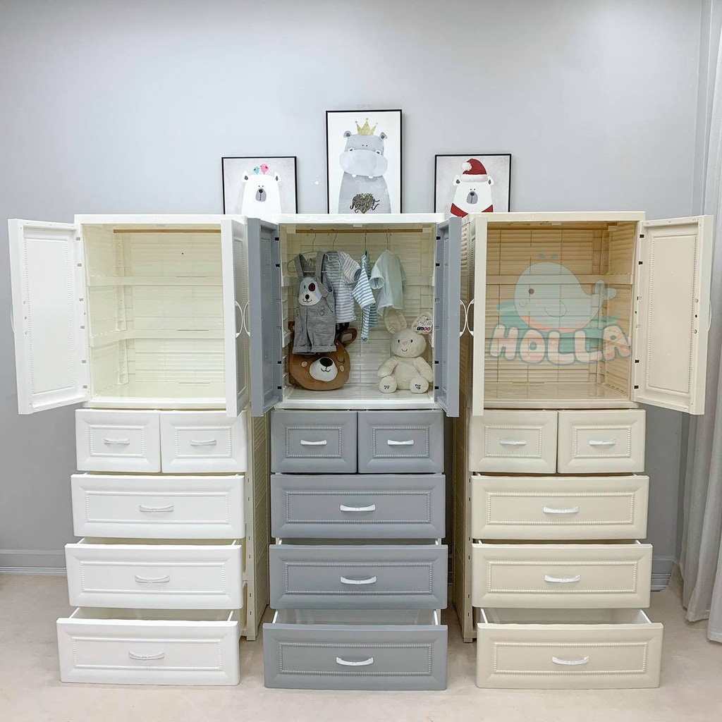 Tủ nhựa 5 tầng holla có bánh xe tiện