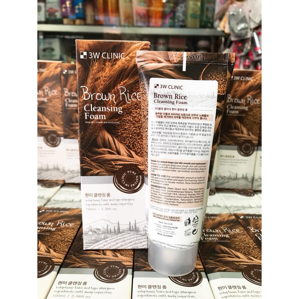 SỮA RỬA MẶT GẠO BROWN RICE FOAM CLEANSING - 3W CILINIC HÀN QUỐC | BigBuy360 - bigbuy360.vn