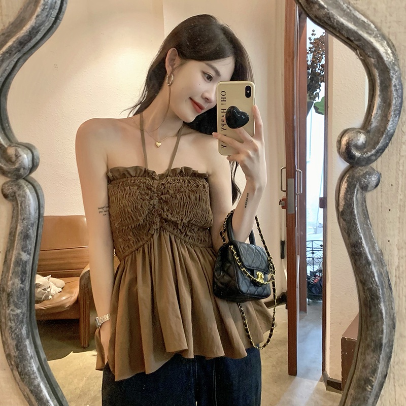 Áo Ống Xếp Ly Sát Nách Thời Trang Mùa Hè Dễ Phối Đồ Cho Nữ