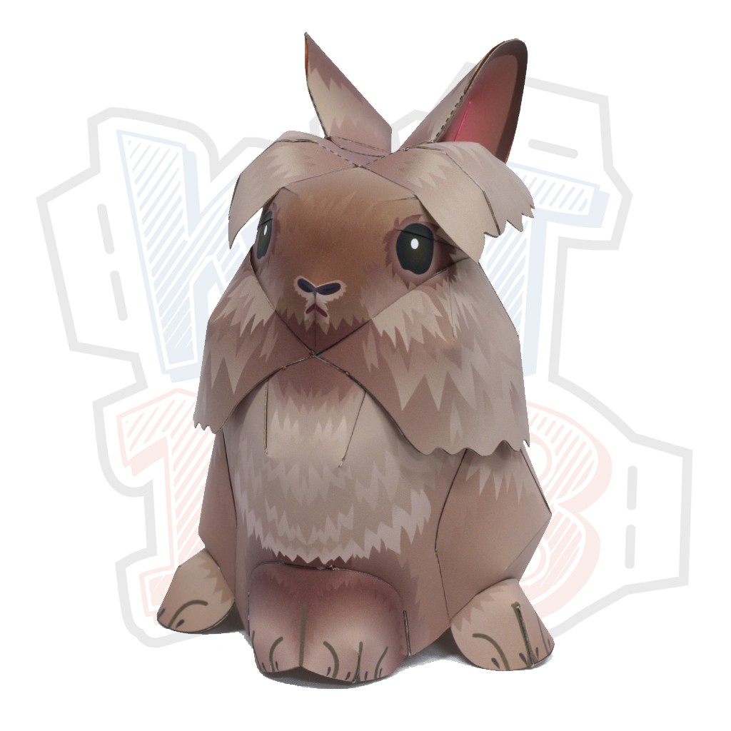 Mô hình giấy động vật thỏ Lionhead Rabbit