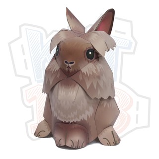 Mô hình giấy động vật thỏ Lionhead Rabbit