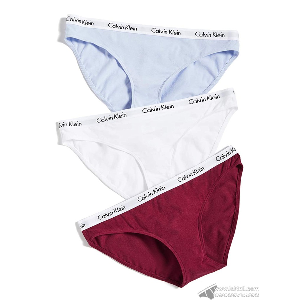 [AUT.] Quần lót nữ Calvin Klein QD3588 Carousel Bikini 3-pack Raspberry Jam/Dusty Periwinkle/White