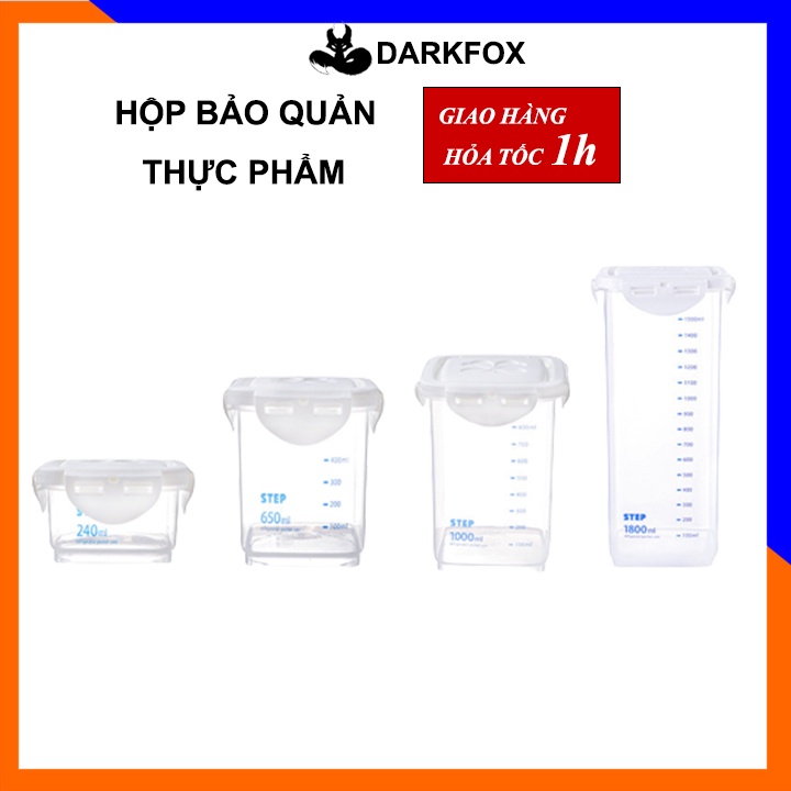 Hộp bảo quản thực phẩm 240/650/1000/1800ml bằng nhựa PP an toàn sức khỏe HBQ02
