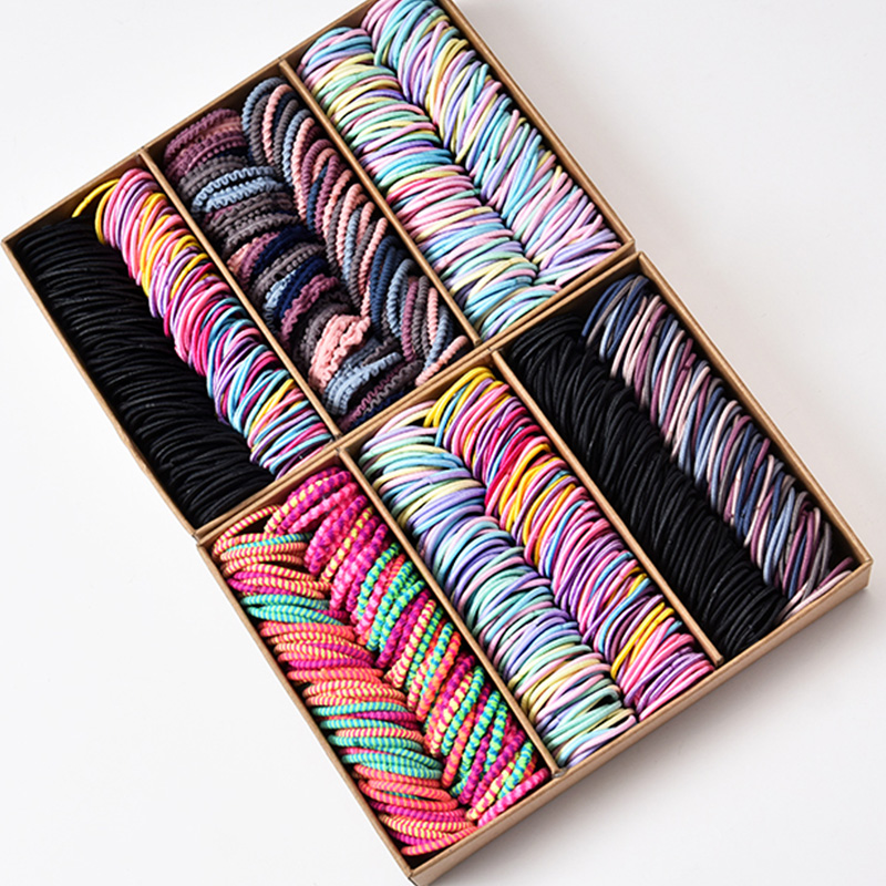 Set 50 dây buộc tóc co giãn tốt thời trang dành cho bé gái