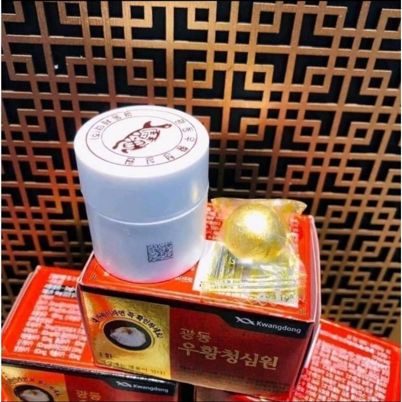 An Cung Ngưu Hoàng Hoàn Hàn Quốc, Hộp Tổ Kén 10 Viên * 3.75g,đột quỵ Kwangdong