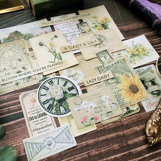 [Meobujooo] Set 23 Sticker Daisy small theo phong cách retro vintage dùng để trang trí sổ, notebook, bullet journal
