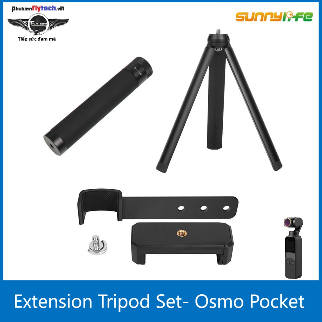 Combo Tripod Stick - DJI Osmo Pocket - Sunnylife - Hàng chính hãng - Giúp cho người dùng đặt camera dễ dàng hơn