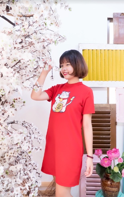 FREESHIP - HÌNH THẬT - CÓ SIZE LỚN 65kg - ĐẦM MÈO THẦN TÀI | BigBuy360 - bigbuy360.vn