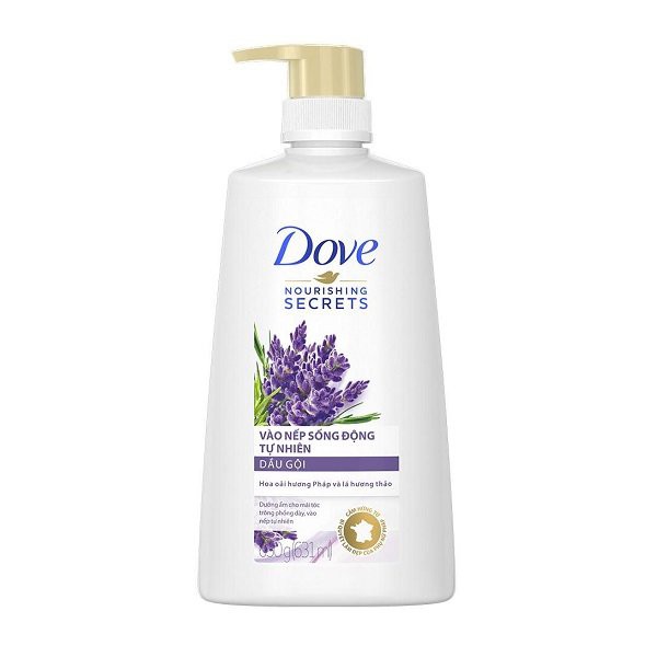 Dầu Gội Dove Vào Nếp Sống Động Tự Nhiên Tinh Dầu Oải Hương (650g)