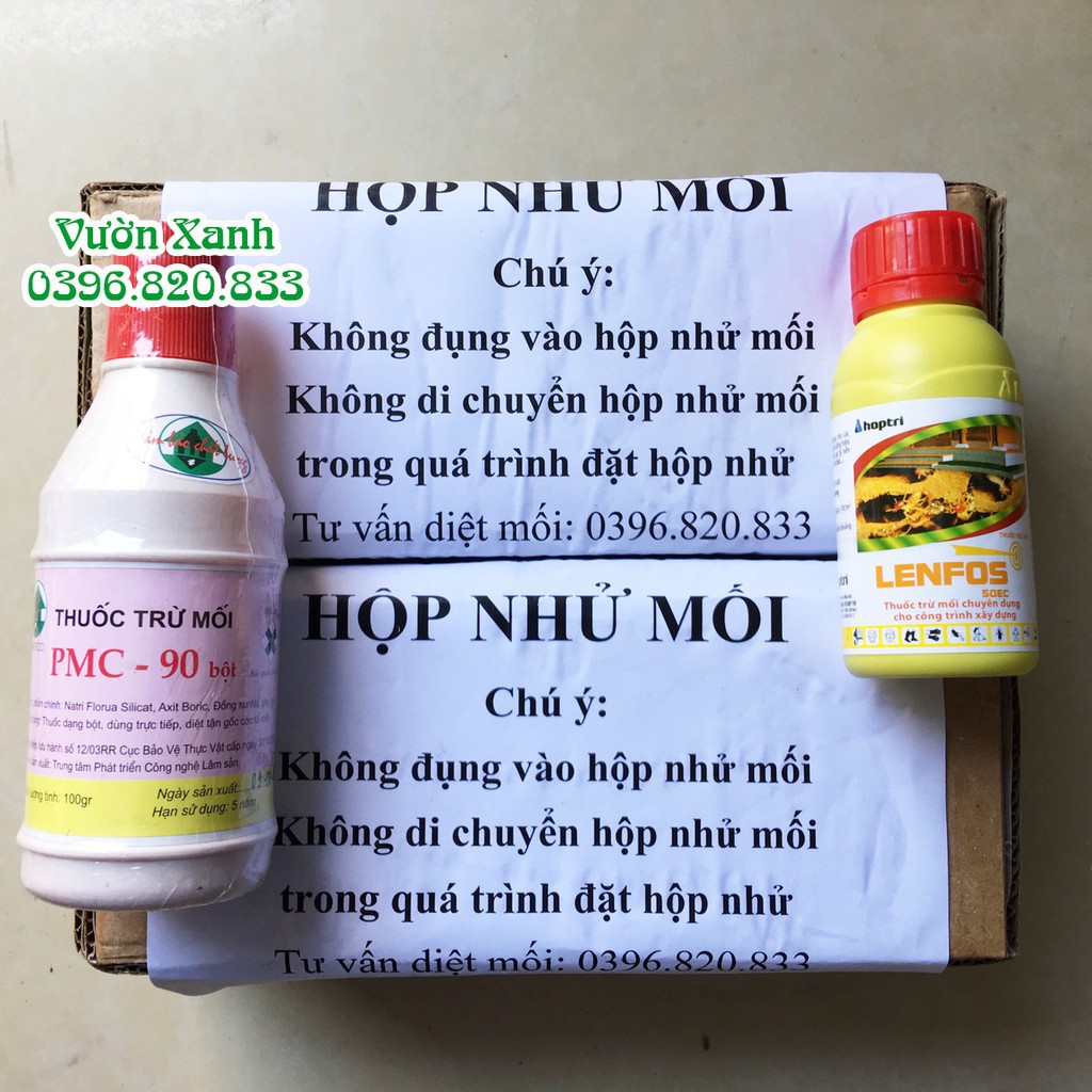 sale off Combo Thuốc diệt mối tận gốc PMC 90 +2 Hộp nhử mối + Thuốc phòng mối Lenfos 50 EC hàng chuẩn cty.