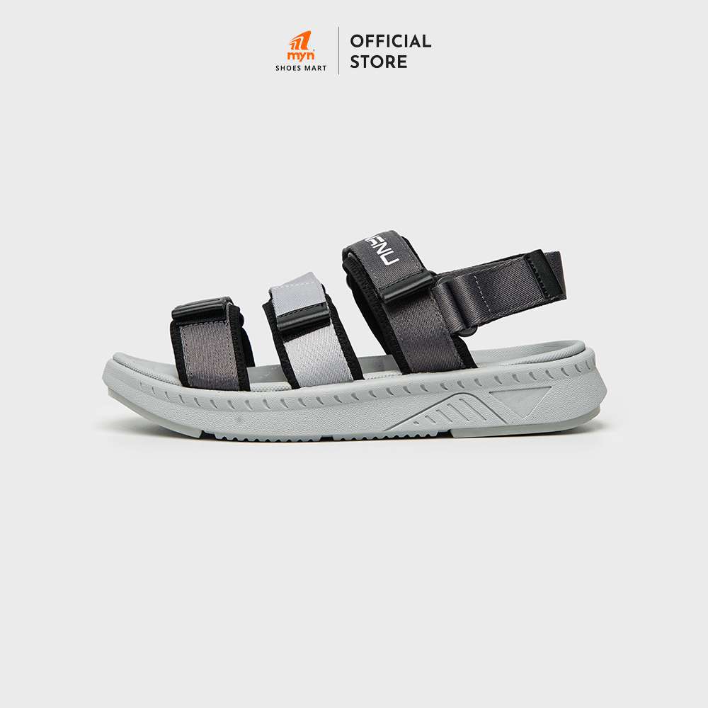 Giày Sandal Nam Nữ Nanu 11 - All grey -3 quai ngang có thể tháo quai sau